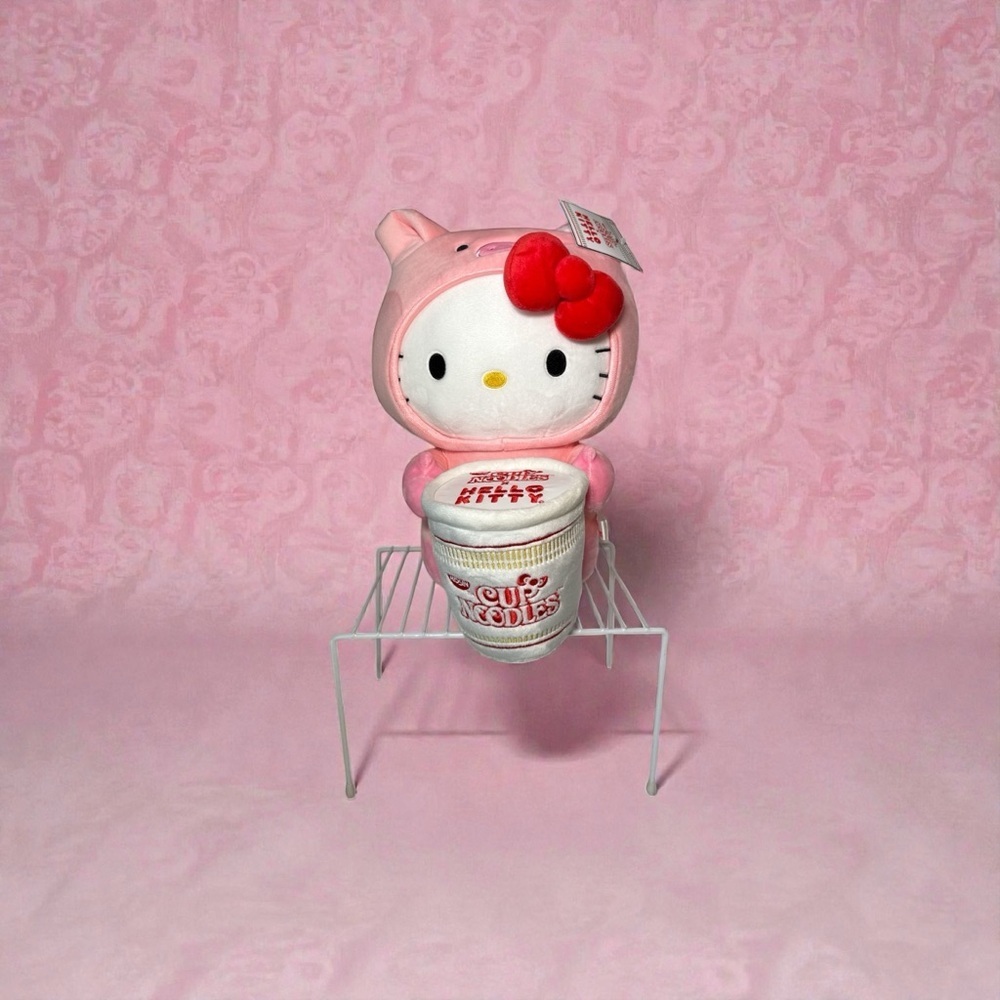 NEW! Kidrobot RARE Hello Kitty Piggy Plush Nissin Pork Cup Noodles